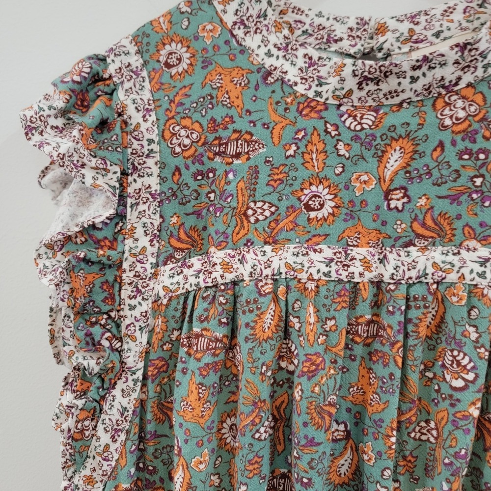 Universal Thread Womens Linen Dress Size Large Knee Length Floral Cottage Boho - Picture 3 of 8
